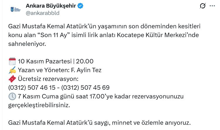 Abb’den 10 Kasım Etkinliği Atatürk’ün Son 11 Ayı Sahnelenecek1