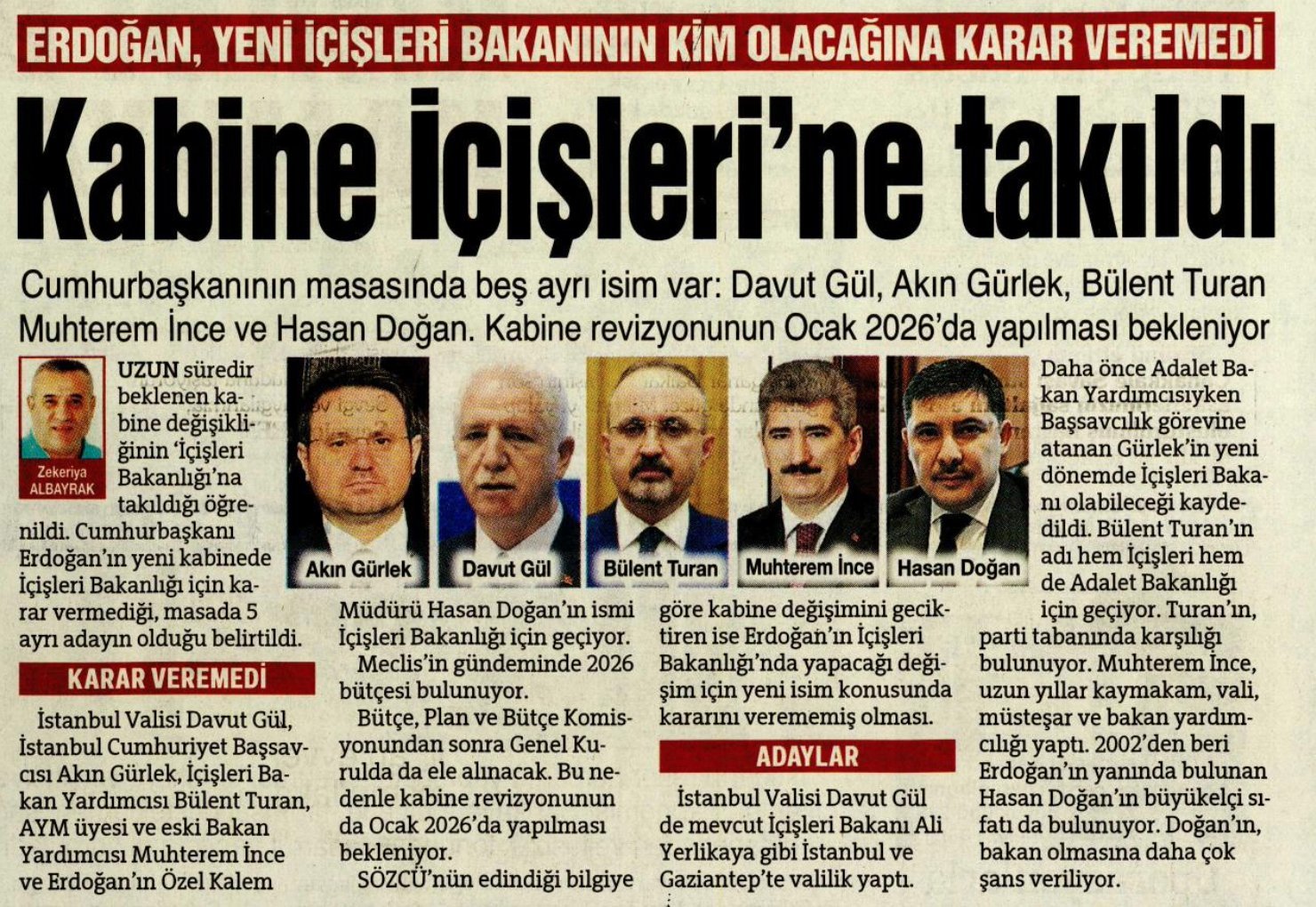 Akın Gürlek Ismi Içişleri Bakanlığı Adayı Olarak Geçiyor