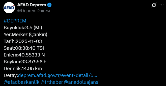 Çankırı’da Sabah Saatlerinde Korkutan Deprem! Afad Açıkladı