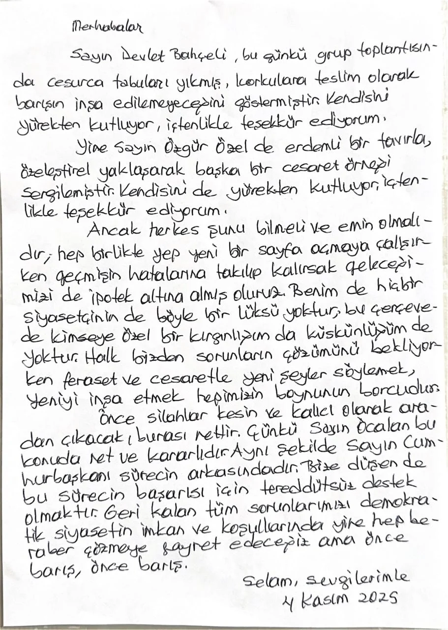 Demirtaş'tan Devlet Bahçeli'ye Teşekkür