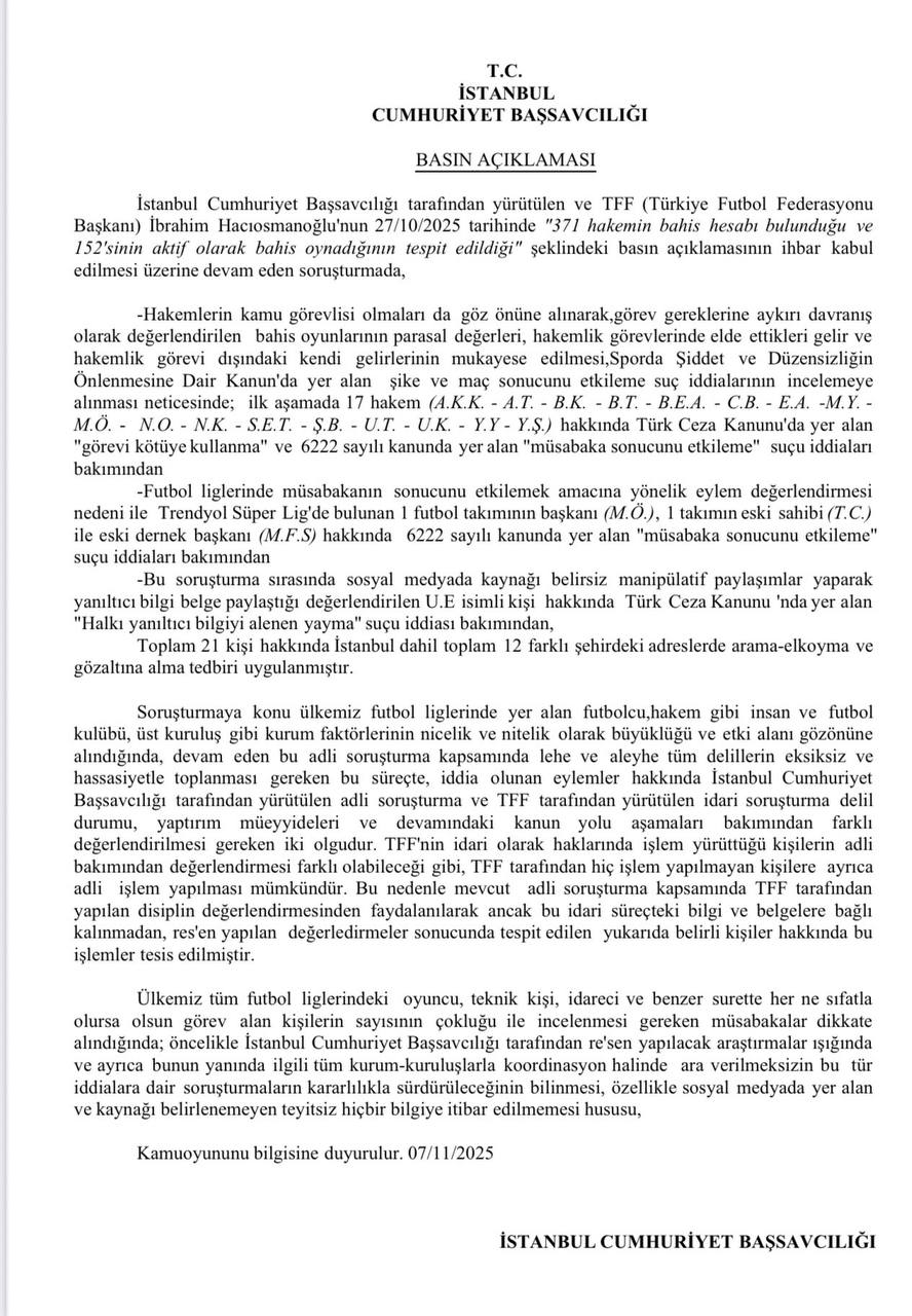 Futbolda Bahis Skandalı 21 Kişi Hakkında Gözaltı Kararı 1