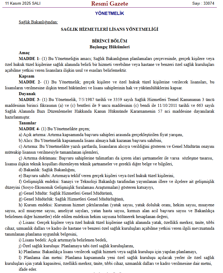 Resmi Gazete’de Yayımlandı Sağlık Yatırımlarında Yeni Dönem Başlıyor 1