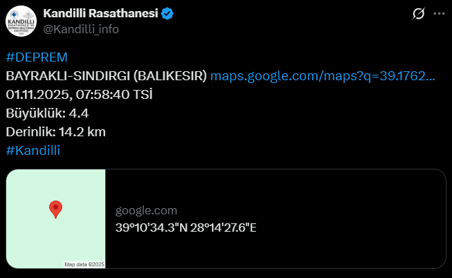 Sındırgı Sabaha 4.4 Büyüklüğünde Depremle Uyandı