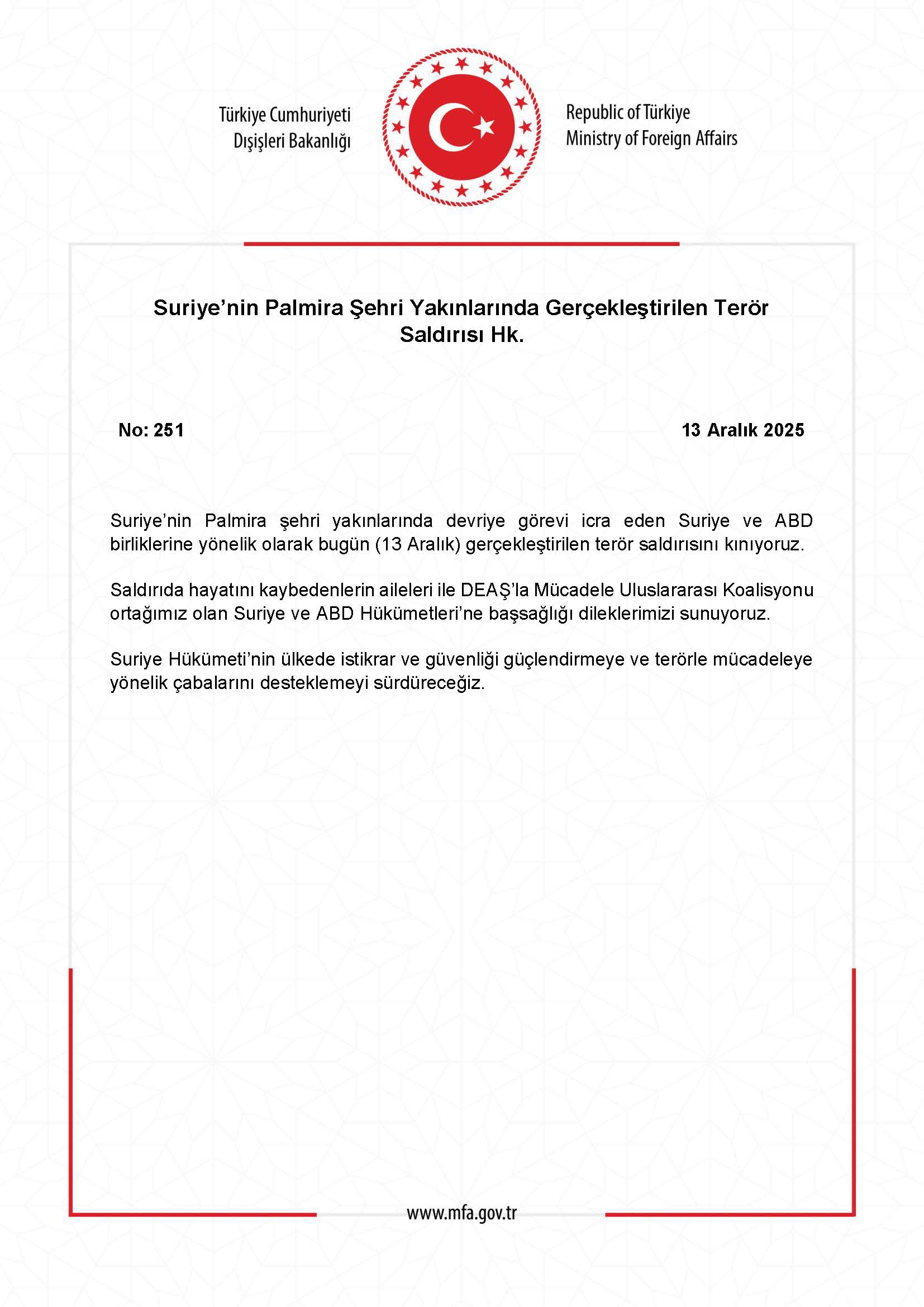 Dışişleri Bakanlığı Açıklama-1