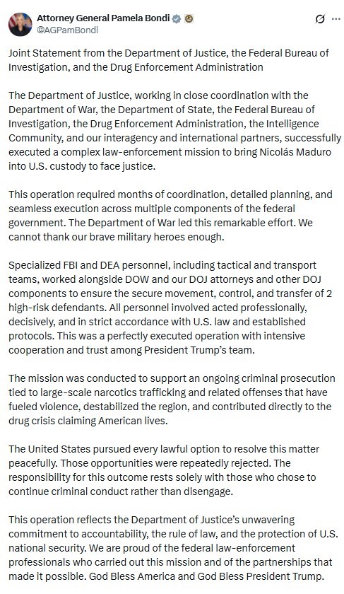 Abd, Maduro’ya Yapılan Operasyonun Gerekçesini Açıkladı 1