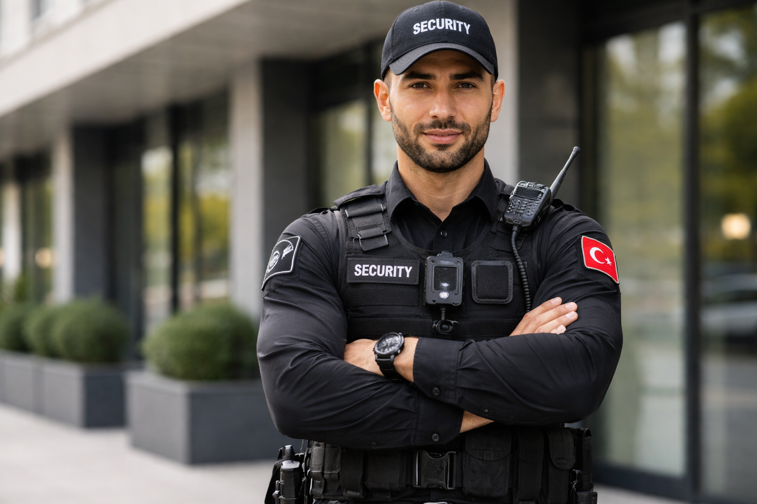 Güvenlik Görevlisi Profesyonel Duruşta