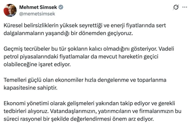 Mehmet Şimşek Açıklama-2