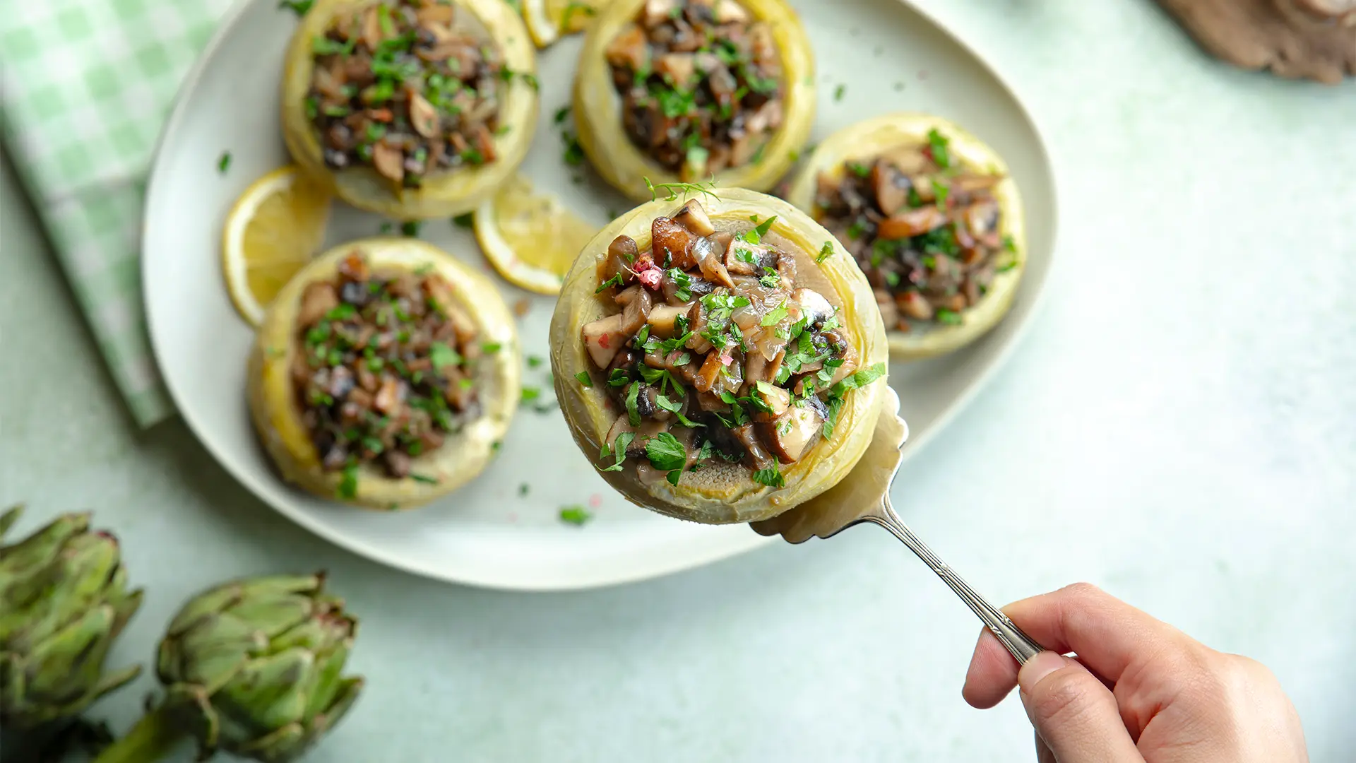 Zeytin Yagli Mantar Dolmasi Tarifi 1
