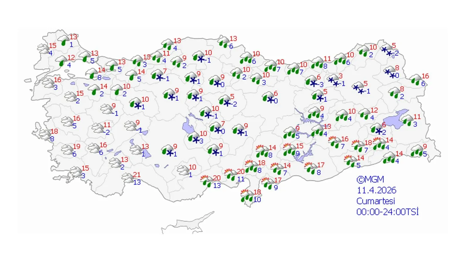 
Meteoroloji Genel Müdürlüğü, 11 Nisan Cumartesi günü yaşanacak bu ani hava değişimi için tüm vatandaşları uyardı. Hem sürücüler hem de yayalar için gizli buzlanma ve don olaylarına karşı dikkatli olunması büyük önem taşıyor. Bahar tadındaki günlerin yerini kışa bırakacağı bu güne hazırlıksız yakalanmayın!