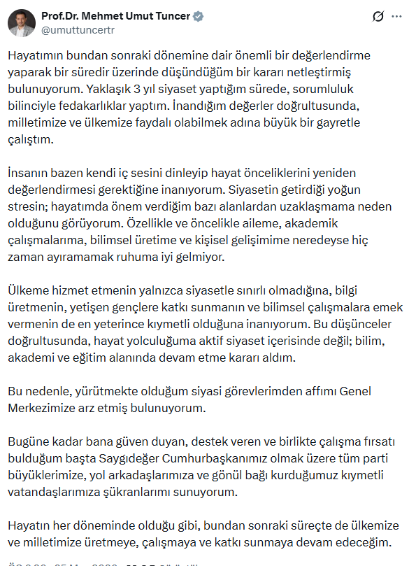 İsti̇fa Umut Tuncer