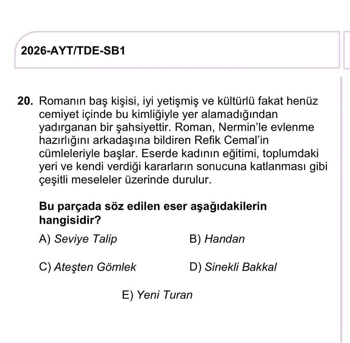 Yks Soru
