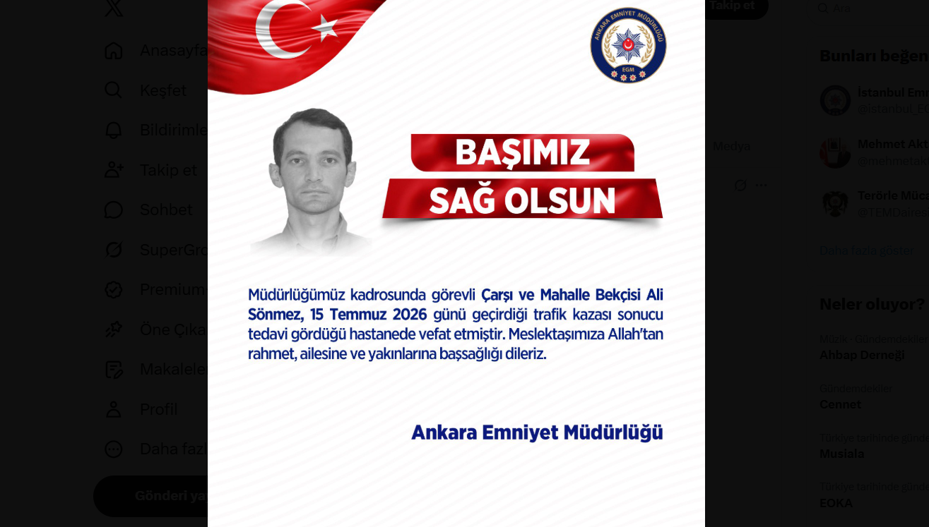 Ankara'da Acı Kayıp! Emniyet Müdürlüğünde Görevli Bekçi Hayatını Kaybetti