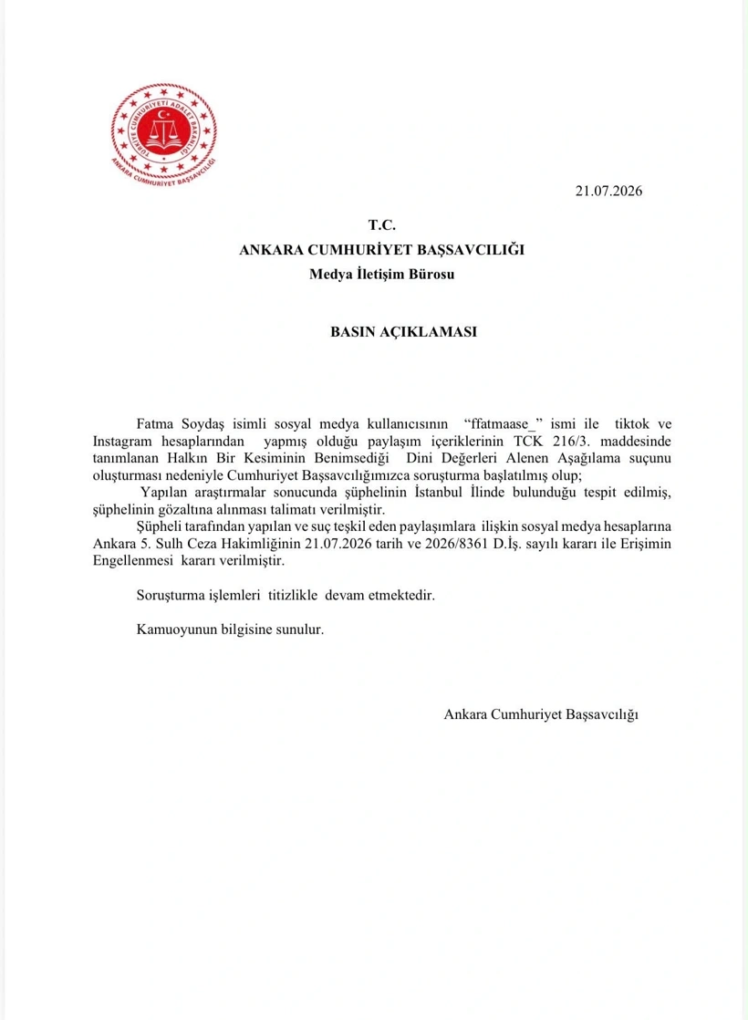 Başsavcılık Açıklama