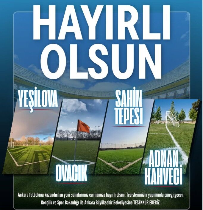 Ankara Amatör Futboluna 4 Yeni Modern Saha Kazandırıldı!