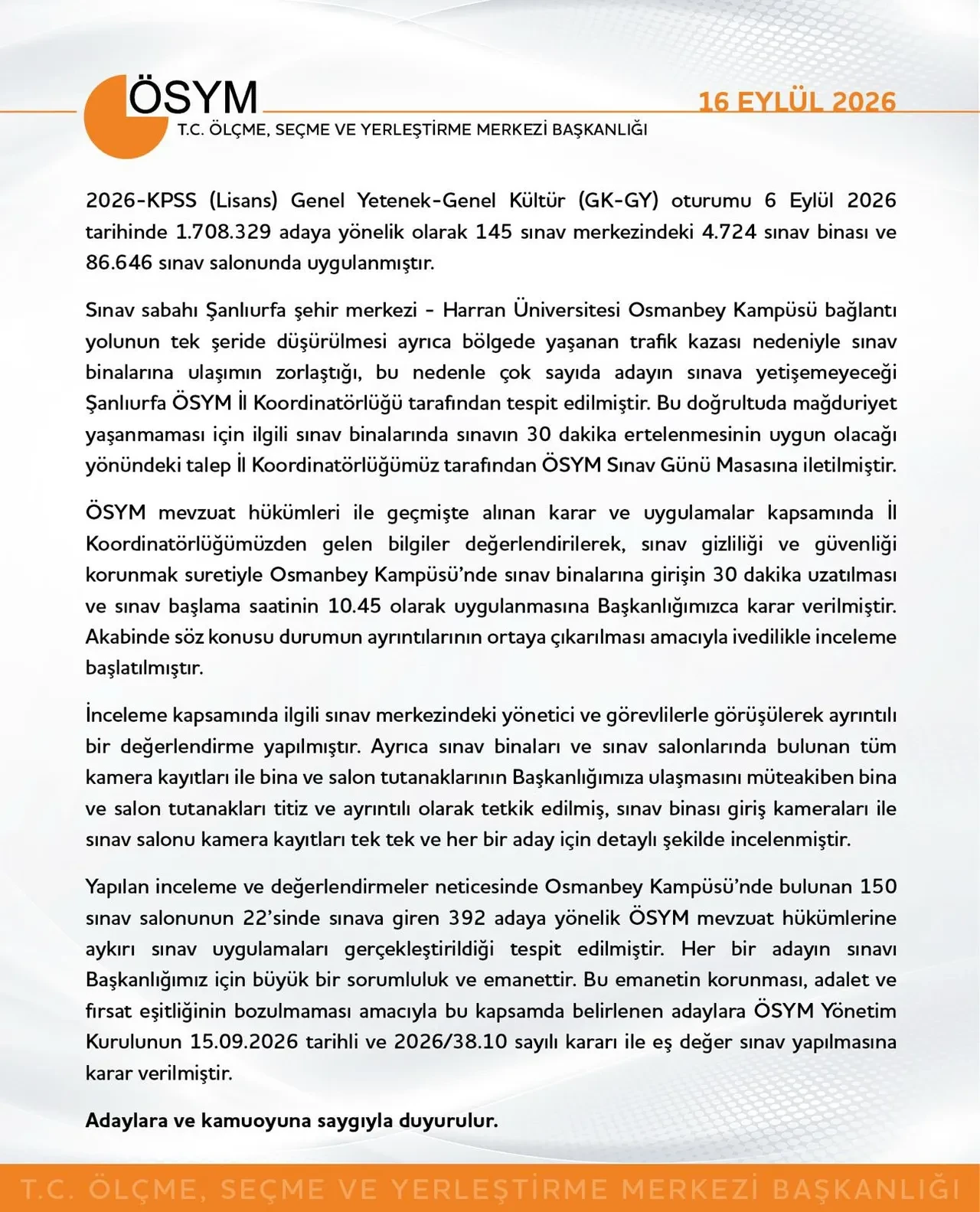 Osymden Aciklama Geldi Kpss 2026 Iptal Edildi Mi Yeniden Yapilacak Mi 3359625 202609161634 4