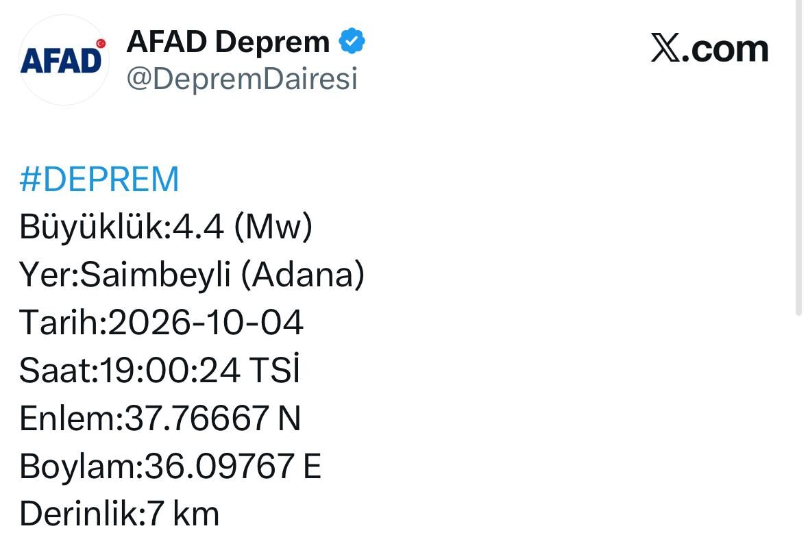 Afad Adana Deprem