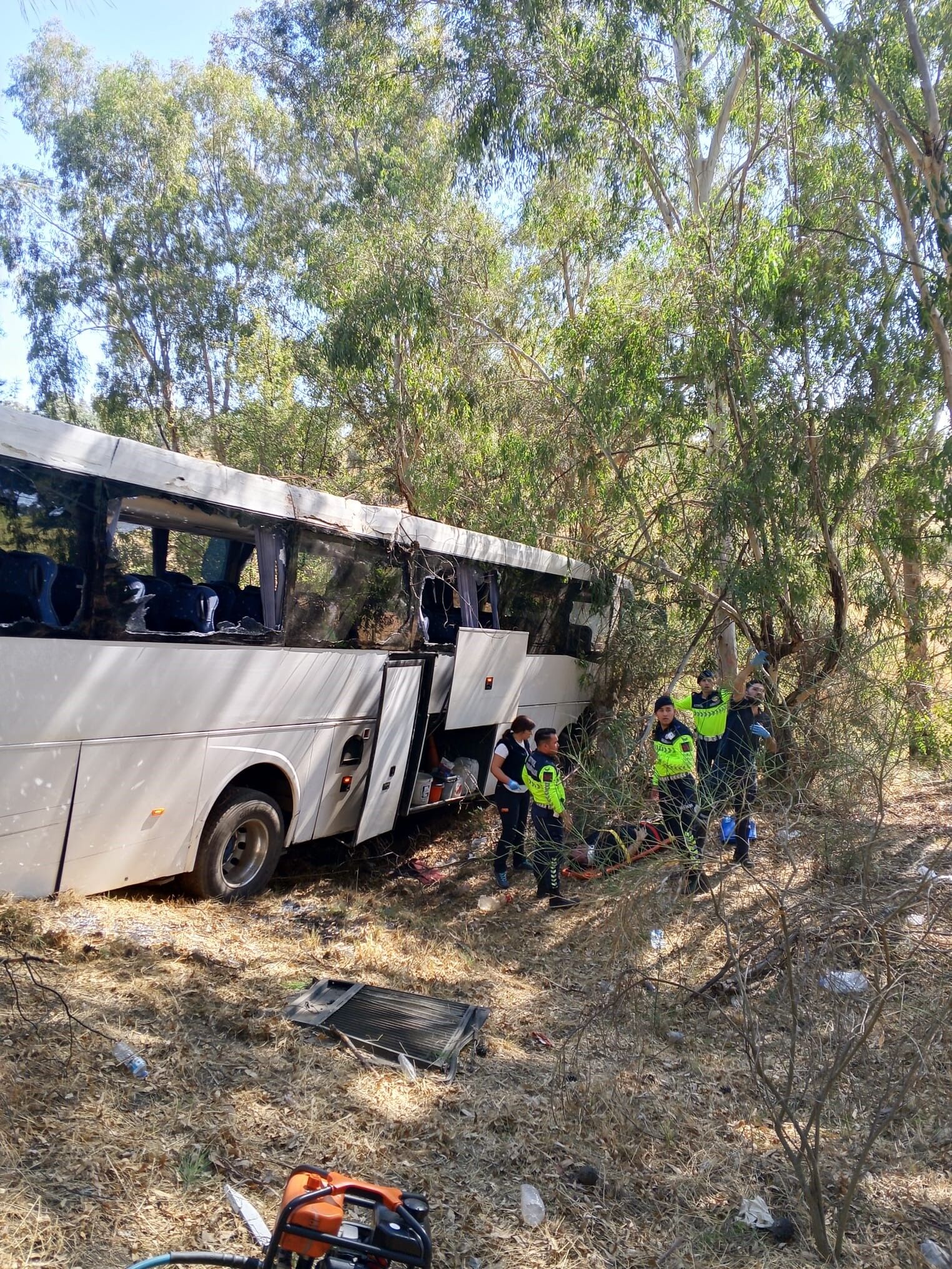 Aydın'da Turistleri Taşıyan Otobüs Kaza Yaptı 1 Ölü, 7 Yaralı (2)