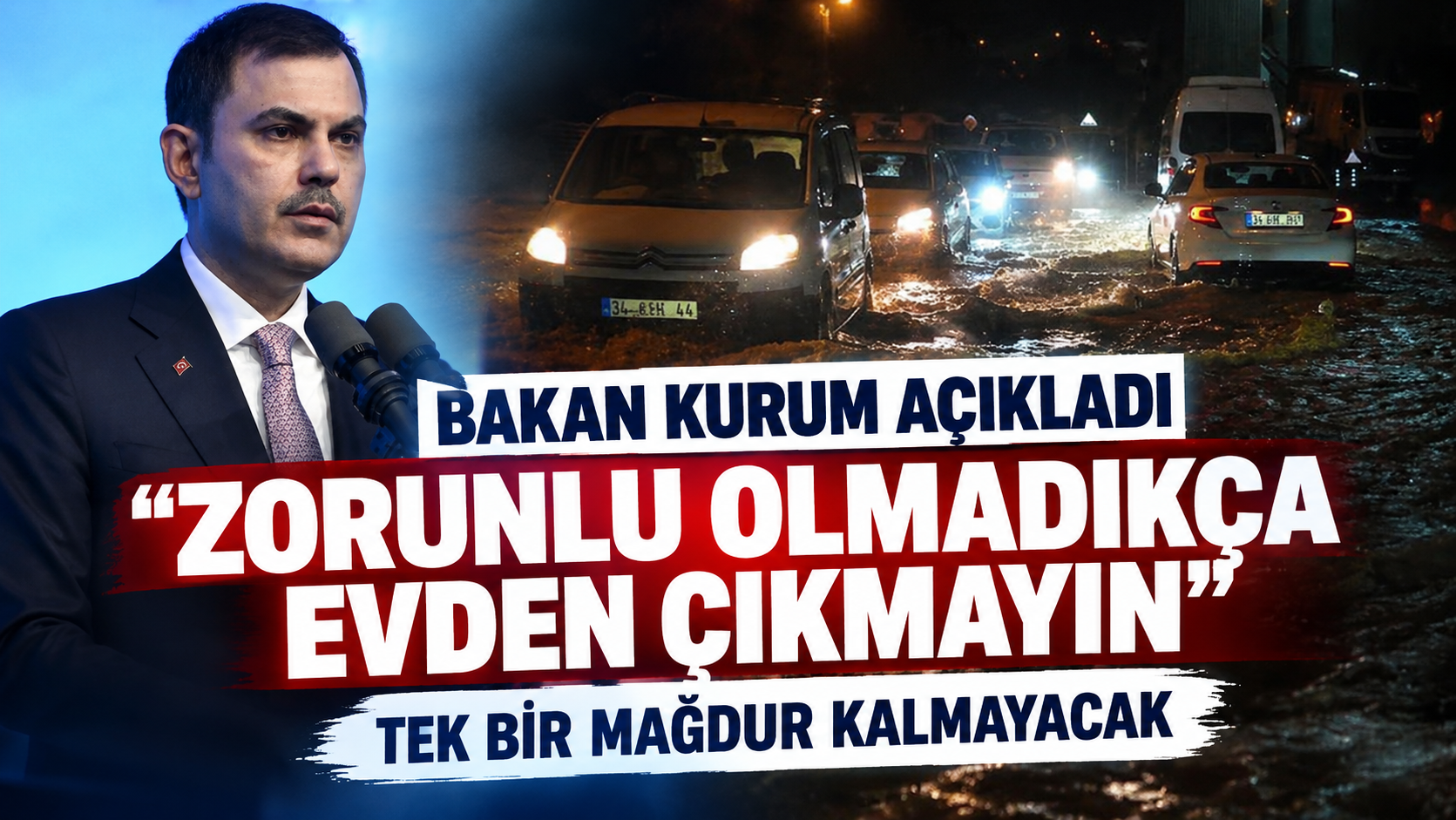 Bakan Kurum'dan İstanbul'daki sel felaketi hakkında açıklama: "Tek bir mağdur kalmayacak"