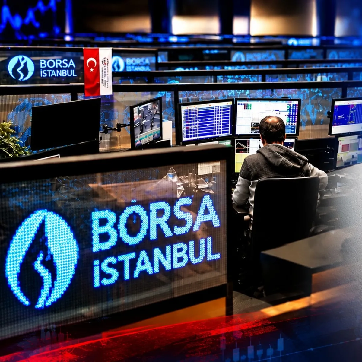 Borsa İstanbul’da ekranda hisse fiyatlarını izleyen yatırımcı