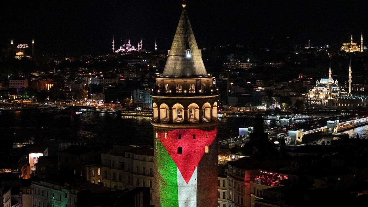 Galata Kulesi Filistin Bayrağı