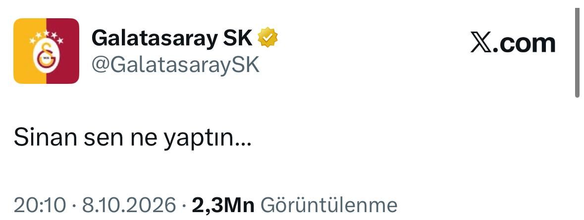 Galatasaray Si̇nan Paylaşimi