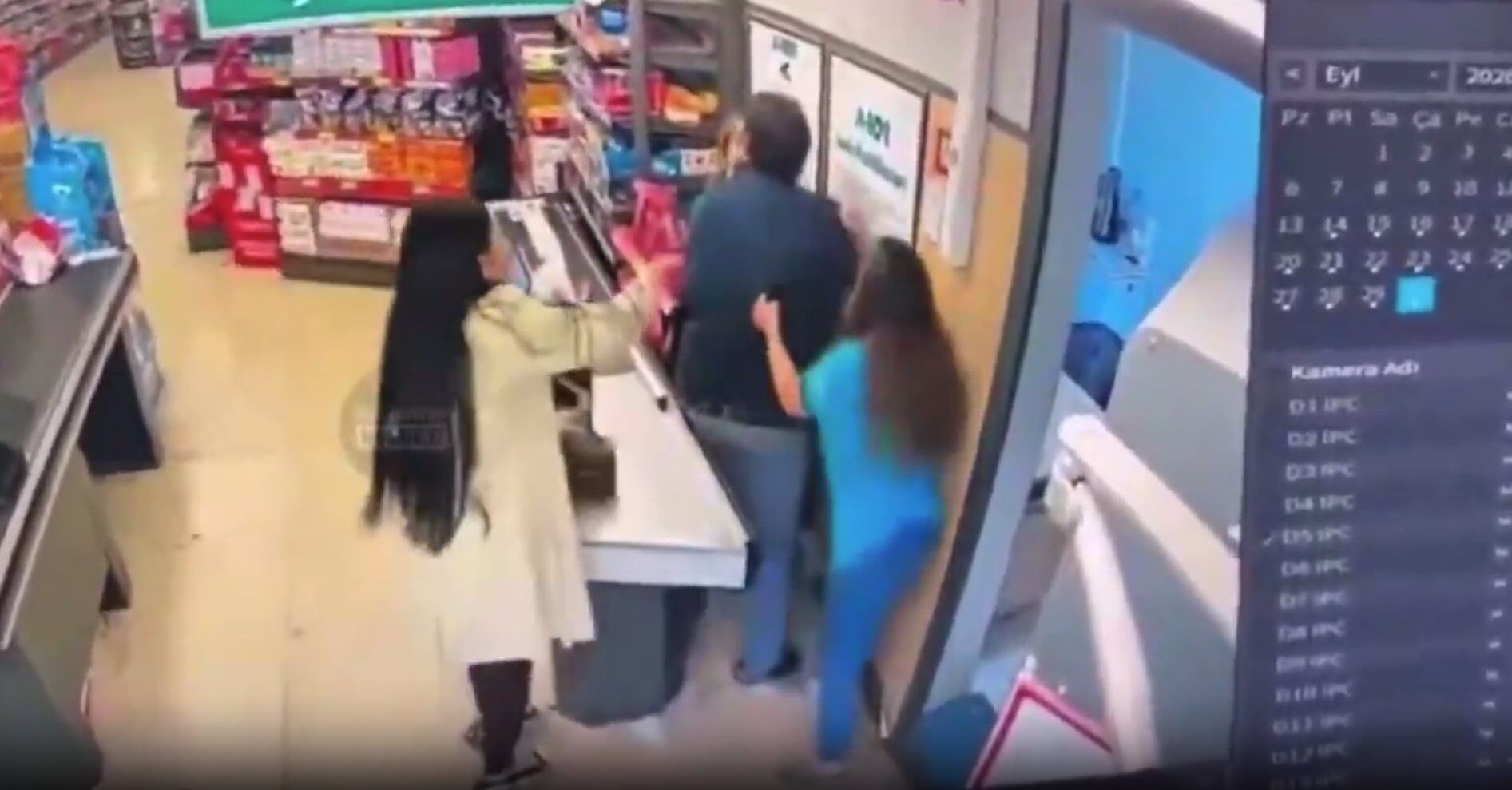 Gaziantep’te markette kadın kasiyere saldırı! Dehşet anları kamerada