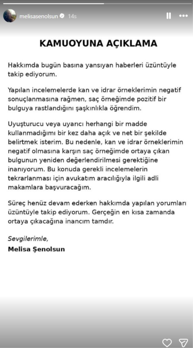 Melisa Şenolsun Ssessizliğini Bozdu