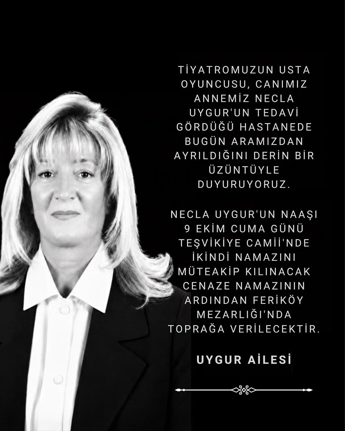 Necla Uygur 89 Yaşında Hayatını Kaybetti “Sıra Bende” Demiştir