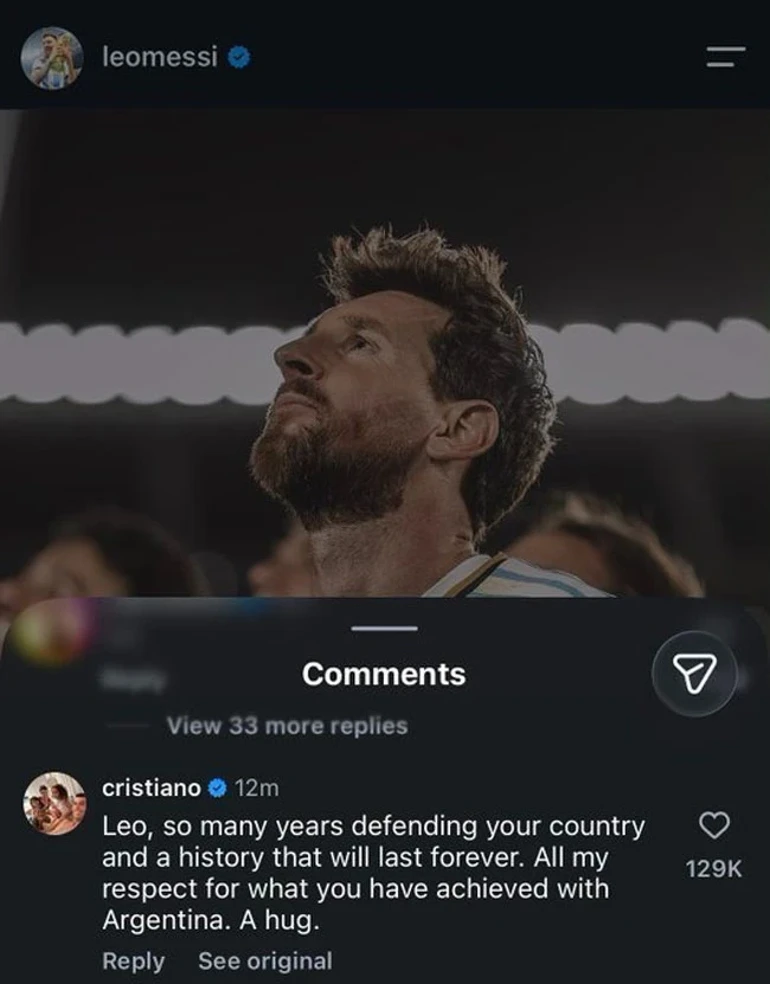 Ronaldo Messi Mesajı