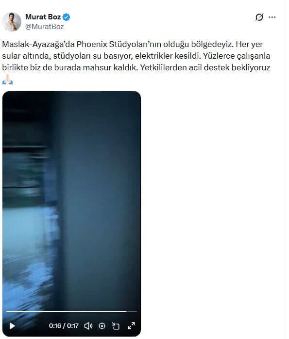 Sağanak Yağış Nedeniyle Mahsur Kalan Murat Boz’dan Yardım Çağrısı