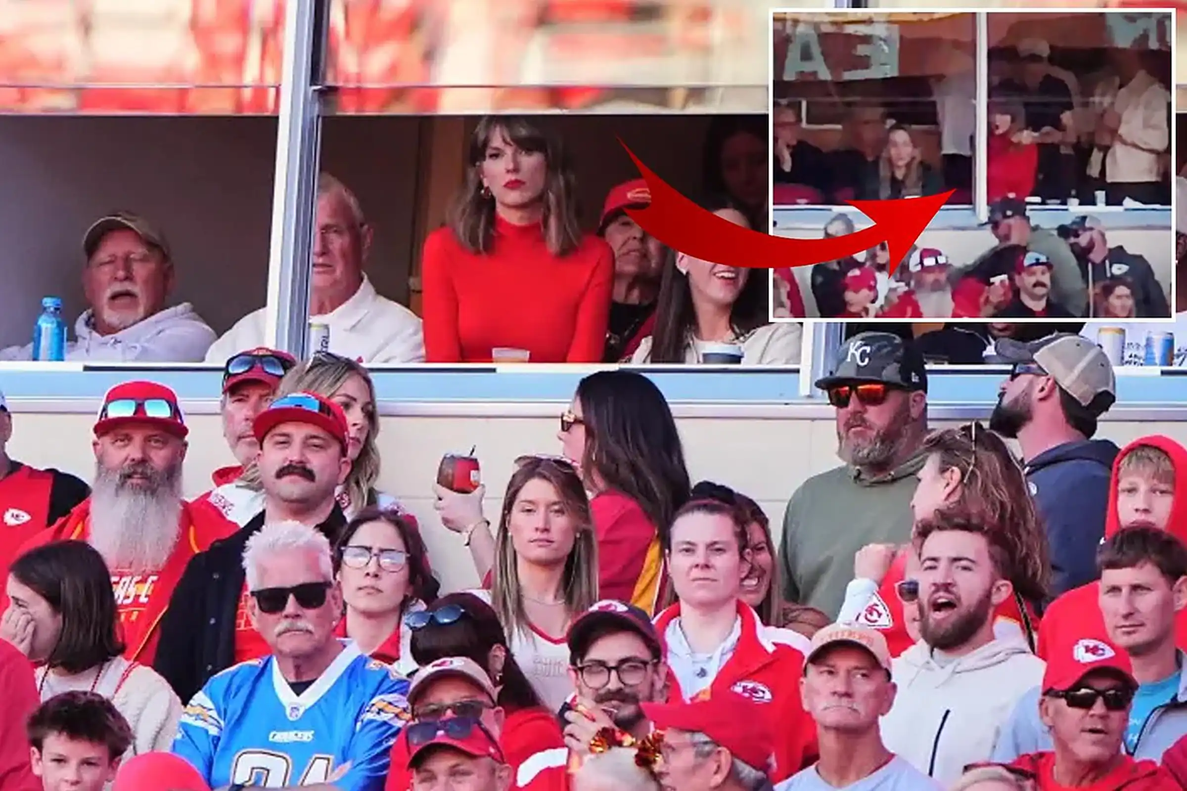 Taylor Swift Maçta Hayranına Tepki Gösterdi, Güvenlik Devreye Girdi (1)