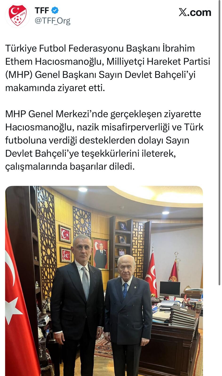 Tff Bahçeli̇ Haciosmanoğlu Paylaşimi