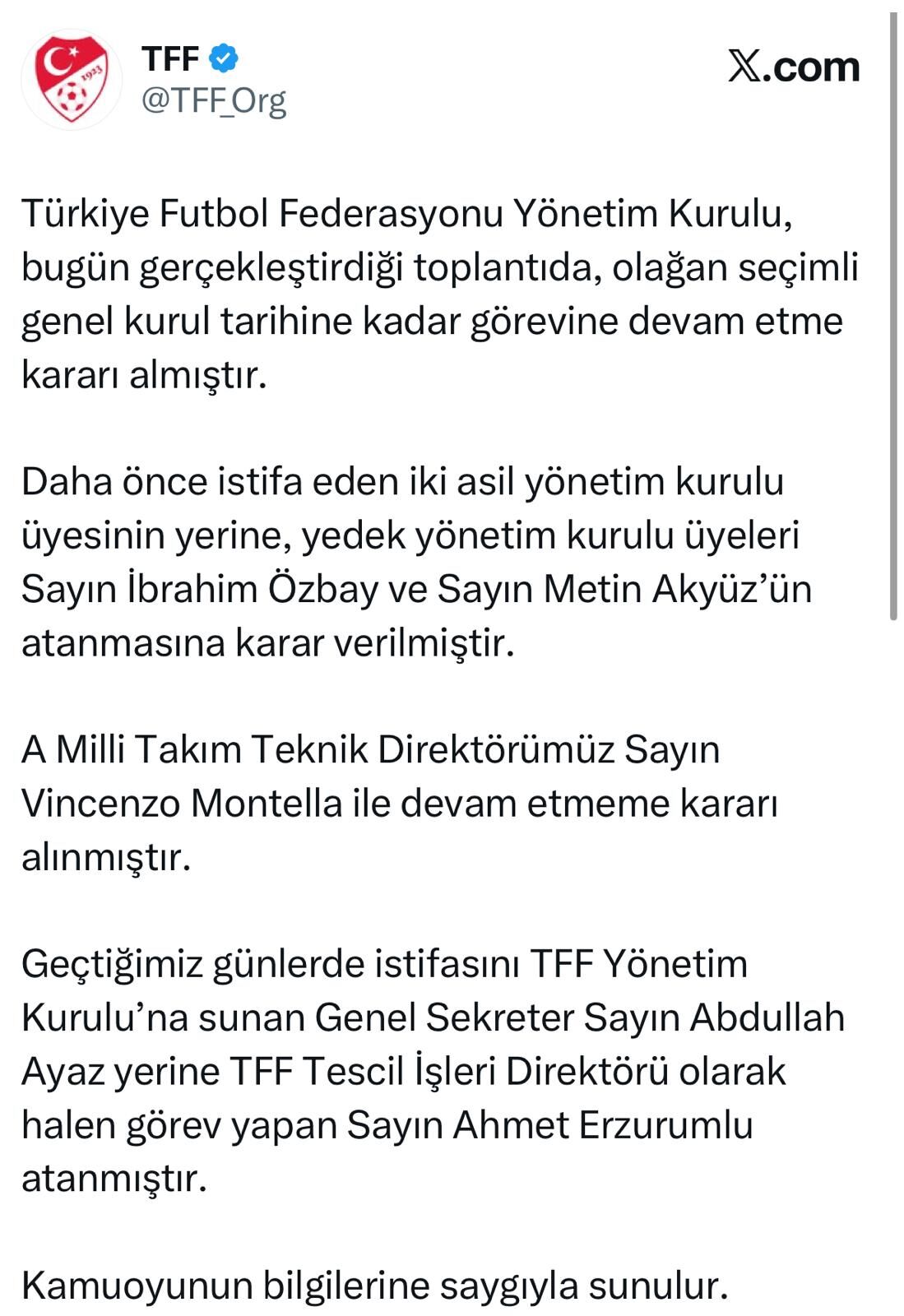 Tff Resmi Açıklama